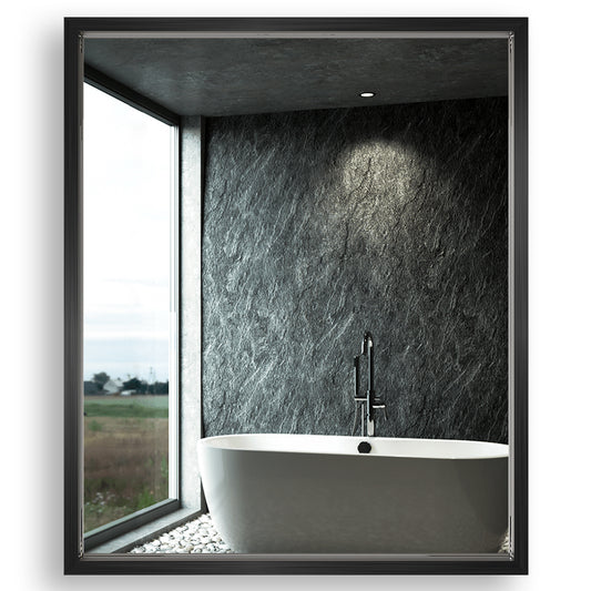 30"x36" Metal Framed Mirror for Bathroom Wall Vanity Mirror Black Aluminum Horizontally or Vertically